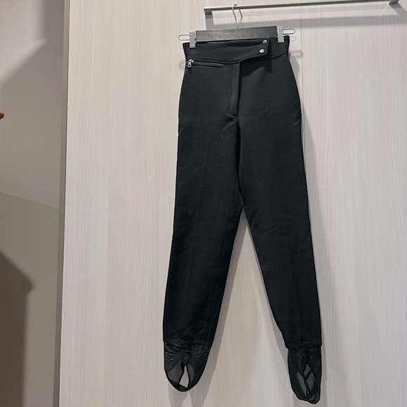 Vintage 80s Black wool blend Ski Snow Pants Small made in Italy size 8 US XS/S - Picture 1 of 12